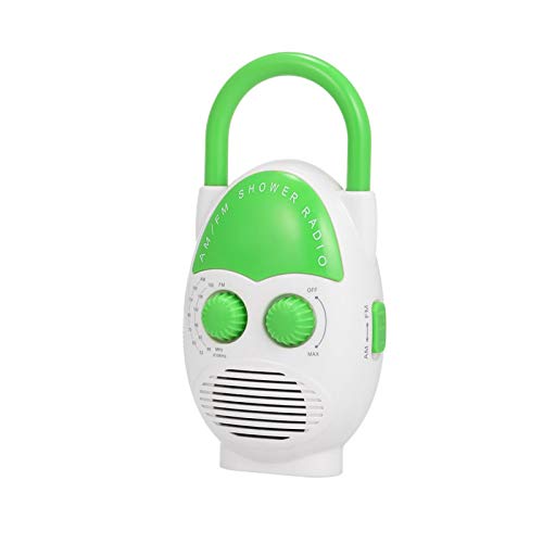 Denpetec Wasserdichtes Duschradio, AM/FM Badradio mit Griff oben, tragbares Mini-Duschradio zum Aufhängen, eingebauter Lautsprecher, verstellbare Lautstärke Cover