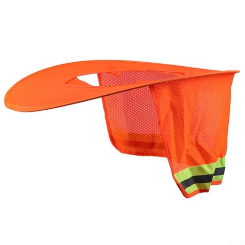 Casco de protección solar ajustable para trabajadores con material transpirable y elementos reflectantes (naranja)