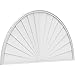 Ekena Millwork PEDPS076X380HRO01 Half Round Sunburst PVC Pediment, White