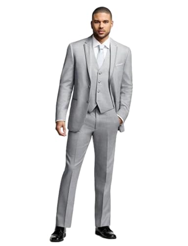 Kromoc Men's Suit 3-Piece Notch Lapel Two Buttons Jacket Pants Casual Daily Leisure