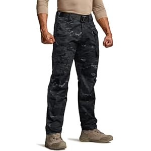 CQR Men’s Tactical Pants, Water Resistant Ripstop Cargo Pants, Lightweight EDC Work Hiking Pants, Outdoor Apparel