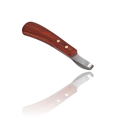 Image of KUIDAMOS Hoof Trimmer, Loop Hoof Knife Farrier Tool Oval Hoof Shears with Wood Handle Farrier Loop Knife for Horses Donkeys Cows