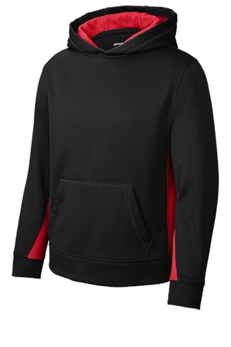 SPORT-TEK Youth Sport-Wick Fleece Colorblock Hooded Pullover