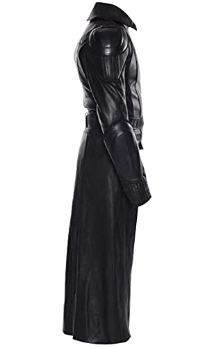 Mens G.I Joe Cobra Commander Classic Military Style Halloween Outfit Lambskin Leather Coat2