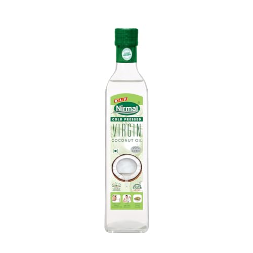 Image of KLF Nirmal Cold Pressed Virgin Coconut Oil | 250 ml | Packaged in Glass Bottle | Great for Cooking, Skin Care & Hair Care | Natural & Edible