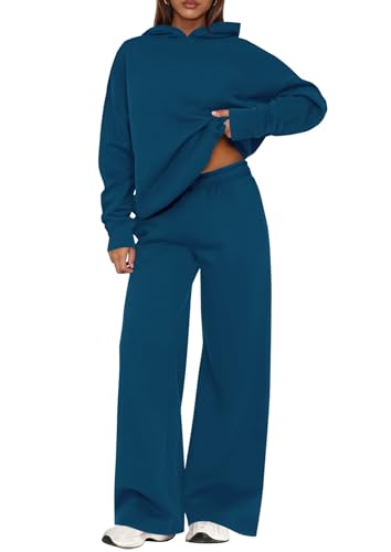 Image of PRETTYGARDEN Womens Sweatsuits 2 Piece Set 2026 Casual Winter Long Sleeve Hoodie Loose Wide Leg Sweatpants Fall Tracksuit