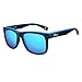 Produktbild ICECUBE Hyperbolic Polarisierte Sonnenbrille für Damen und Herren UV400 Schutz, rutschfest, leicht, Mattschwarz/blau, Large