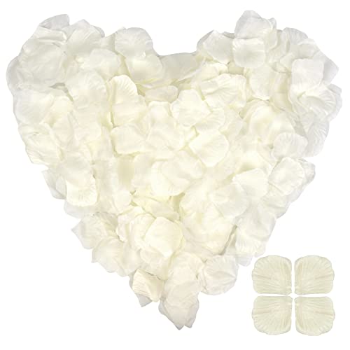 Disnace 1200 Pièces Mariage Pétales de Artificiels, Pétales de Fleur Eternelle, Pétale de Rose pour Décoration de Mariage, Saint Valentin, Centre de...
