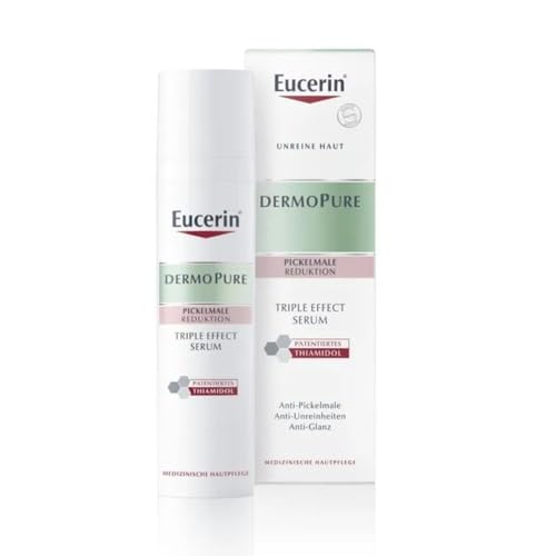 Eucerin Dermopure Triple Effect Gesichtsserum gegen unreine Haut, Pickelmale und glänzende Haut, 40 ml Lösung