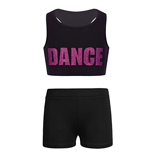 Kids Girls 2 Piece Racerback Tank Crop Top with Boyshorts Gymnastic Yoga Sport Outfits Activewear Sets