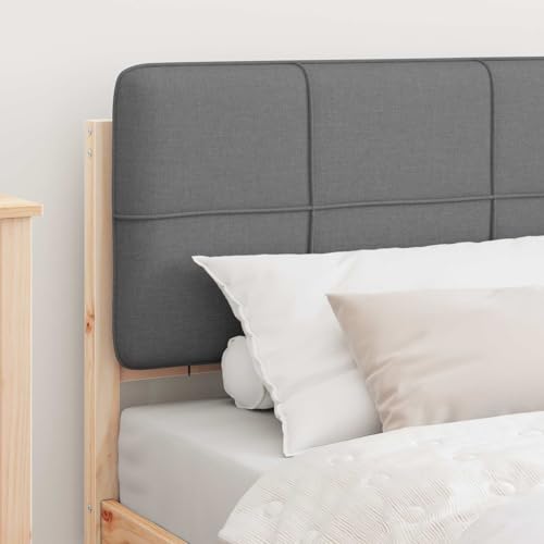 Gecheer Bettgestell mit gepolstertem Kopfteil Hellgrau 90 x 190 cm, Bettrahmen Holzbett Doppelbett für Wohnungen Schlafzimmer Gästehaus878014 – Bild 3