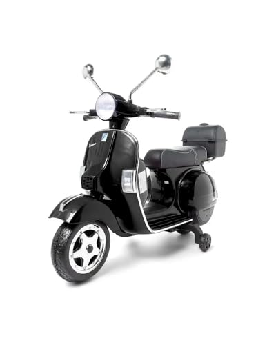 ATAA CARS Moto Vespa Officiel 12v électrique pour Enfants Licence Piaggio - Noir