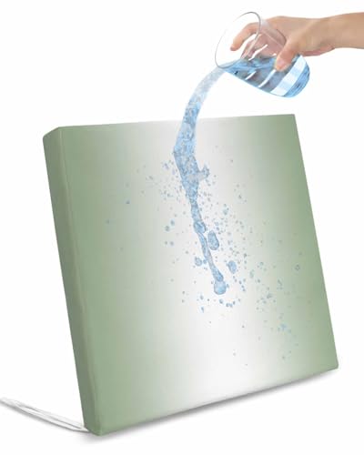 Pinroote Sage Green Ombre Patio Cushion Covers, Outdoor Cushion Covers Waterproof Seat Cushion Slipcovers, Sage Green White Gradient Modern Chair Cushion Cover for Garden Sofa 22