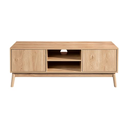 Rebecca Mobili Mobile Tv, Credenza Bassa Soggiorno, Marrone, Mdf, Con Foro Passacavi, Salotto Ingresso - Misure HxLxP: 48 x 120 x 39,5 cm - Art. RE6715