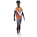 Barbie Ken Doll, Kids Toys, Fashionistas, Twisted Black Hair and Sporty Orange Jersey, Clothes and Accessories, Gifts for Childrenâ€‹