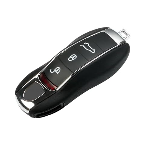 LIMBQS Leather Key Case Key Cover, Car Key Protection Keychain for Porsche Macan Cayenne Panamera 911 (Black) Cover