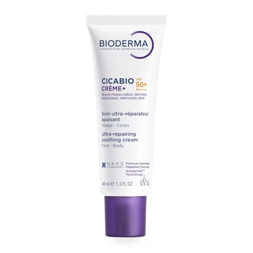 BIODERMA Cicabio Creme+ SPF50+ Soin anti-hyperpigmentation ultra réparateur et apaisant - Protège des agressions extérieures, texture « effet pansement »...