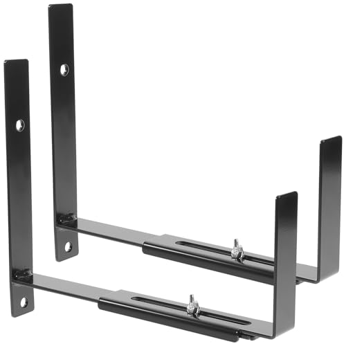 GRADENEVE 2個 調節可能な属製?杆挂架 バルコニー手すり用プランターボックスハンガー 鳥餌箱対応 屋外フェンス吊り下げブラケット ガーデン