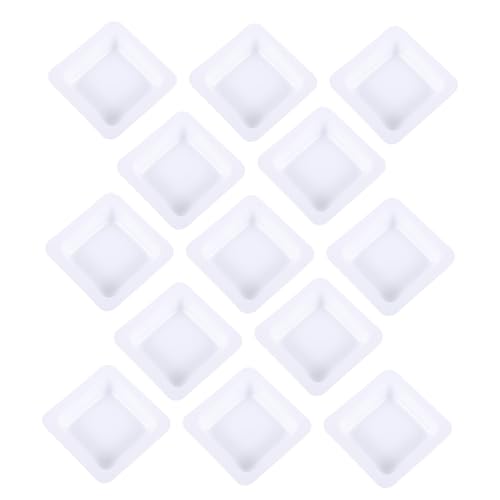 MUSISALY 50pcs Weighing Pan Large Square Weighing Boat Round Lab Anti- Static Weighing Dish Square Tray Liquid Measuring Boat Cooking Scale Boat Weigh Boats Small Food Scale White Plastic