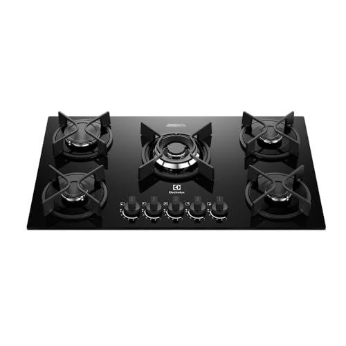 Electrolux Cooktop 5 Bocas a Gás Electrolux Mesa Vidro Experience ChamaPrecisa e Multi Chama (KE5GC) Bivolt