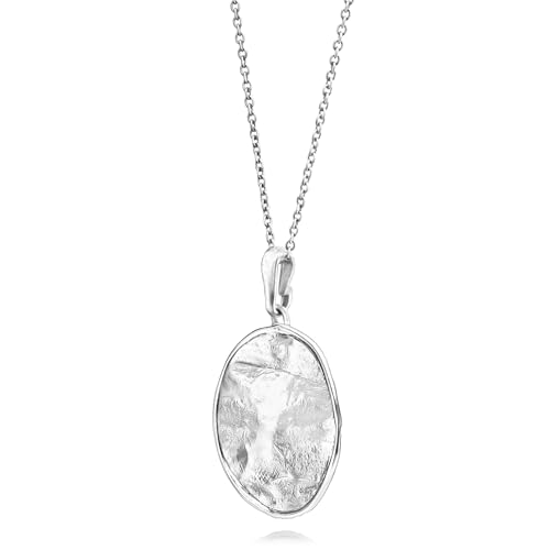 JEAN RACHEL JEWELRY 925 Sterling Silver Necklace for Women - Large Hammered Disc Vintage Design - Hypoallergenic, Lead & Nickel Free Jewelry - Artisan Handcrafted Statement Necklace3