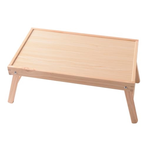 ASAKKURA Escritorio Portátil de Madera para Portátil Función Plegable y Decoración, Mesa para Desayunar Cama Adecuado para Camping y Fiestas, Tamaño 48 X 30 X 20 Cm