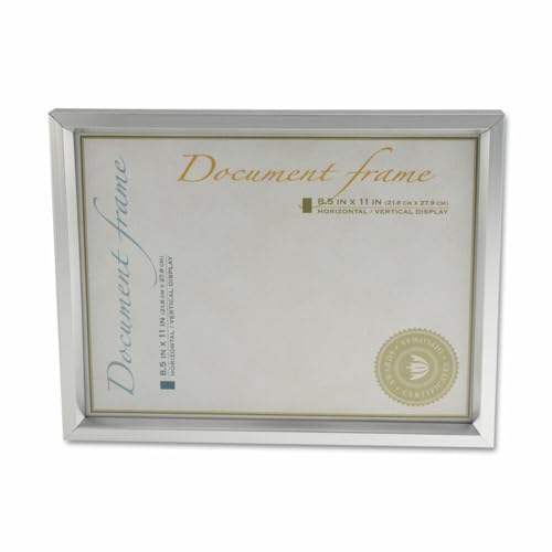 Universal 8.5x11 Plastic Document Frame in Metallic Silver