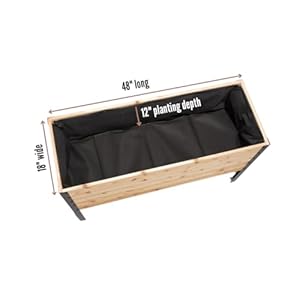 100% Canadian Cedar Wood Elevated Garden Bed for Gardening - Planter Pot to Grow Herbs Flowers, and Vegetables at Home Indoor and Outdoor Patio Balcony Deck - 18” x 48” x 30” 100 Canadian Cedar Wood Elevated Garden Bed for Gardening Planter Pot to Grow Herbs Flowers and Vegetables at Home Indoor and Outdoor Patio Balcony Deck 18 x 48 x 30