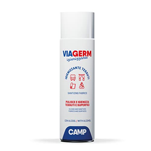Camp VIAGERM Detergente con Alcohol 70% para Tejidos y Textiles, Desinfectante y Higienizante en aerosol, 500 ml