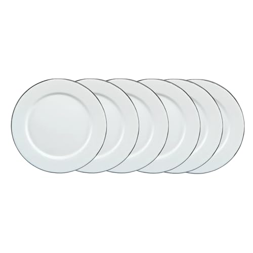 Granite Ware 8-Inch Enameled Steel Dinner Plate Set - Set of 6 Everyday Dinnerware, Ideal for Camping, Kitchen - Dishwasher Safe (Speckled White) Granite Ware 8-Inch Enameled Steel Dinner Plate Set - Set of 6 Everyday Dinnerware, Ideal for Camping, Kitchen - Dishwasher Safe (Speckled White)