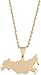 Produktbild CKAWM Halskette Edelstahl Gold Farbe Russland Karte Anhänger Halsketten Die Russische Föderation Karte Kette Schmuck