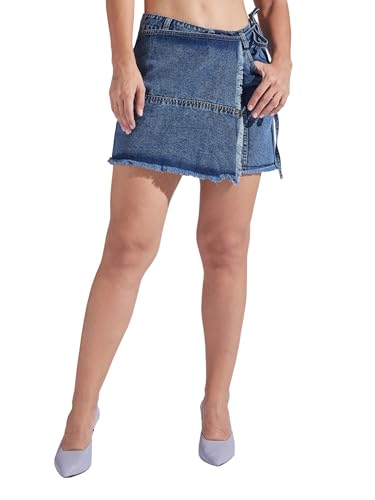 Image of Miss Chase Women's White Regular High Rise Clean Look Regular Stretchable Denim Shorts