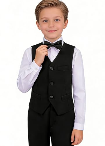Boys Formal Suit Set with Bowtie and Vest