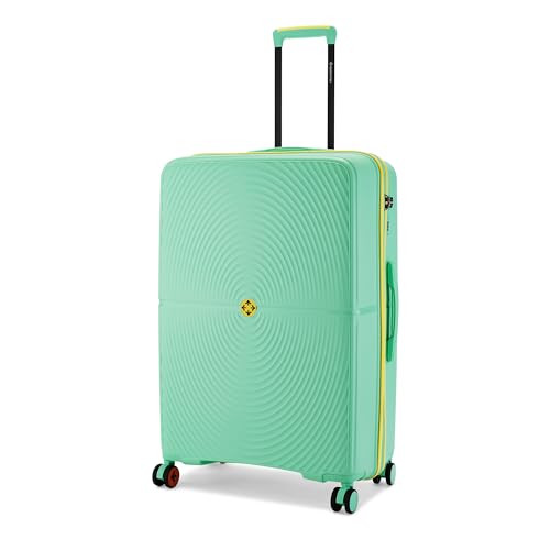 Image of Nasher Miles Bali Hard-Sided Polypropylene Check-in Luggage 28 inch | 75cm | 8 Wheels Large Trolley Bag for Travel | Suitcase (Pastel Green)