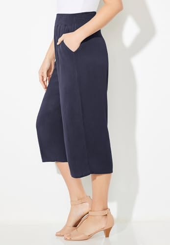 Catherines Women's Plus Size Gauze Pull-On Capri3