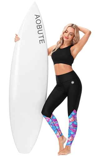 Image of AOBUTE Women Swim Pants UPF 50+ Rash Guard Pants High Waisted Swimming Leggings