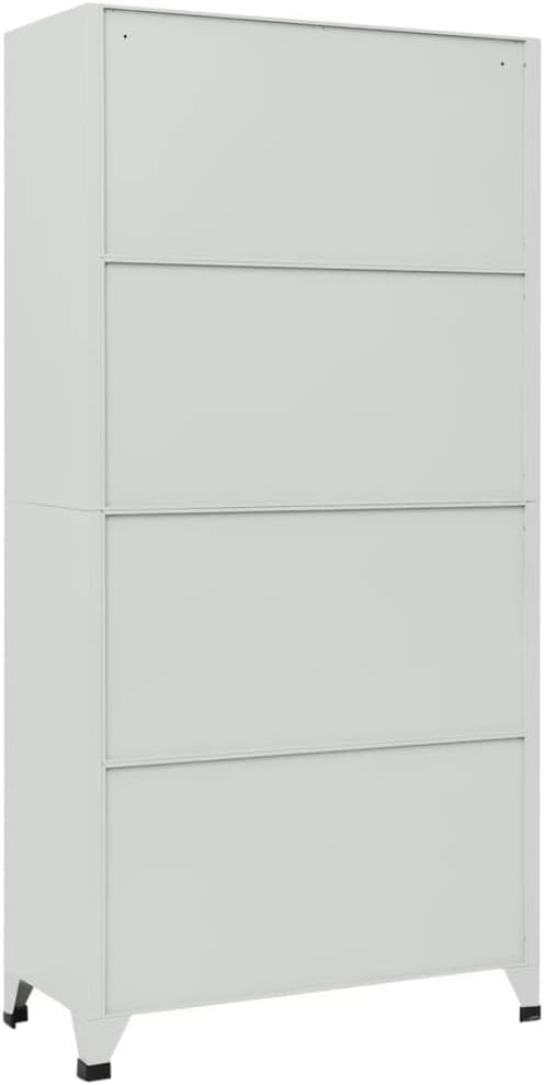 Industrial-Style Steel Metal Locker Storage Cabinet, Home, Office, Garage Metal Side Storage Cabinet, 35.4"x17.7"x 70.9",-978
