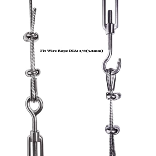 TopHomer Kit Tensores Acero Inoxidable M6 Tornillo Flor Canasta M3 Abrazadera Cable 1/8 M3 Cuerda de Alambre miniatura 3