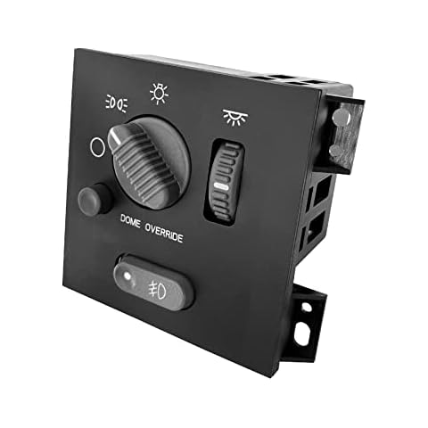 Headlight Switch Headlamp Dimmer Switch with Fog Light | Replacement for 1998-2003 Chevy Blazer S10 GMC Jimmy Sonoma & Bravada | Replaces# DS1006, 15029237, 15755954 Cover