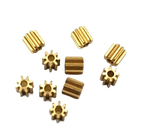 Bevel Gear Pinion Hardware Mechanical 10pcs 82A 0.6M Copper Gear Diameter 6mm 0.6 Module 8 Tooth Hole 1.98mm Brass Pinion Small Toy Motor Gears