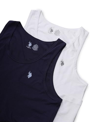 Image of U.S. Polo ASSN. Mens OEV03 Solid Cotton Vest - Pack of 2