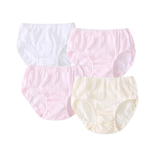 Serecofo - Serecofo Lot de 4 Culottes Slips pour Bébés Petites Filles en Coton Maille Bloomer Tissu Léger 1 an à 9 ans Sous-Vêtement Short Enfant Fillette (BE, Âge, 1 an, 2 ans, Taille normale, Lot de 4)