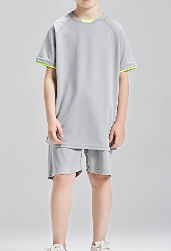 Image of DANI CHINS Boys Loose Athletic Short-Sleeve Shirt and Active Mesh Shorts Set