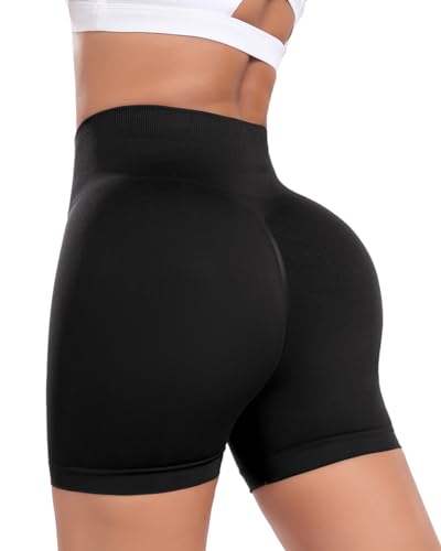 OUDOTA Pantalones cortos deportivos para mujer, pantalones cortos para mujer, sin costuras, cintura alta, pantalones cortos de motociclista, yoga, correr, ciclismo, sudadera, pantalones cortos de