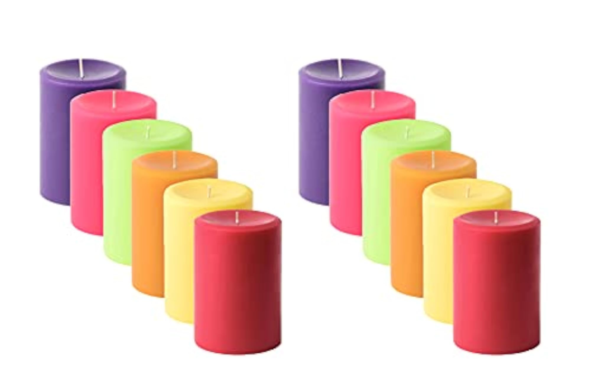 Smokeless Scented Paraffin Wax Multi Colour Round Pillar Candle