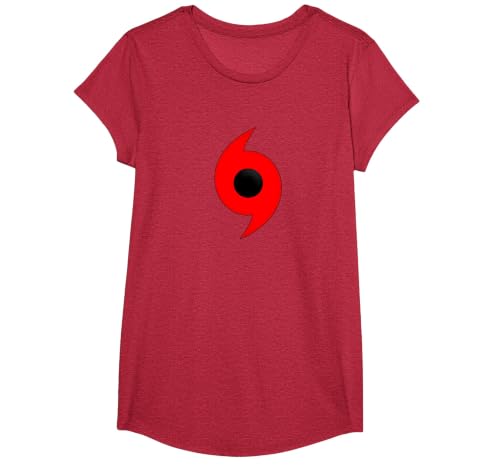 Hurricane Weather Symbol T-Shirt T-Shirt, Girls, Red Heather, Large