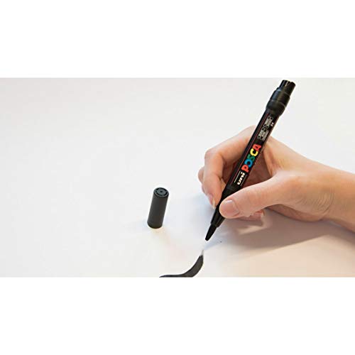 Image of POSCA PCF-350 Paint Marker | 1-10 mm Soft Brush Tip (Black Ink)