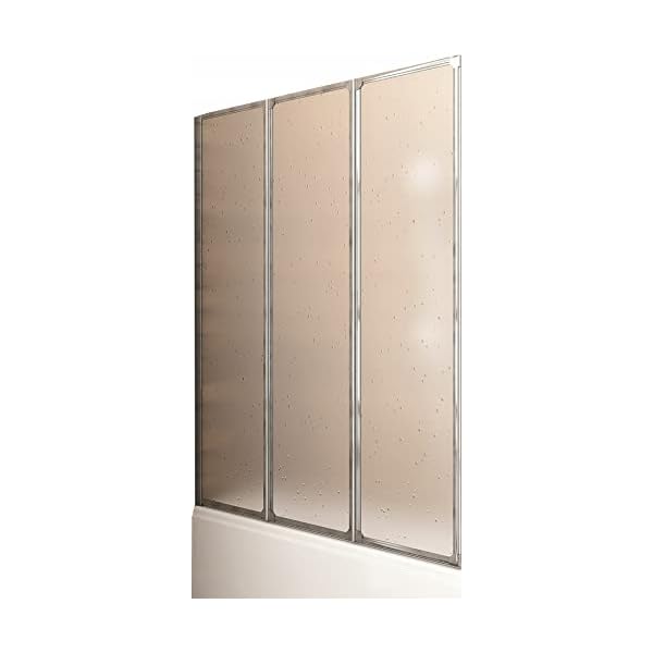 VBChome Faltwand 120 x 140 cm Alufarben Duschabtrennung Faltwand für Badewanne Duschwand Badewannenaufsatz Badewannenfaltwand 3-teilig ohne Antikalk-Versiegelung – Bild 3