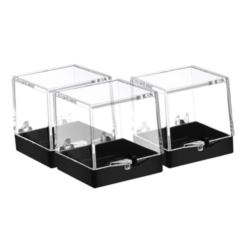 SOLUSTRE Mineral Specimen Box Display Cases Holder 3pcs Plastic Storage Boxes for Jewelry Figurines
