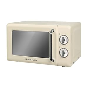 Russell Hobbs RHRETMM705C 17 L 700 W Cream Compact Retro Solo Manual Microwave with 5 Power Levels, Timer, Defrost…
